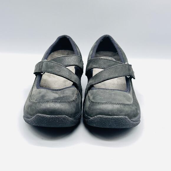 Dansko Shoes Womens 6.5 Gray Nubuck Kiki Mary Jane Hook & Loop Strap Work Casual - Picture 3 of 13